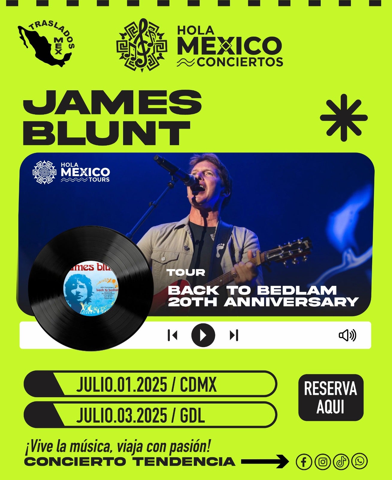 Hola México Conciertos: JAMES BLUNT